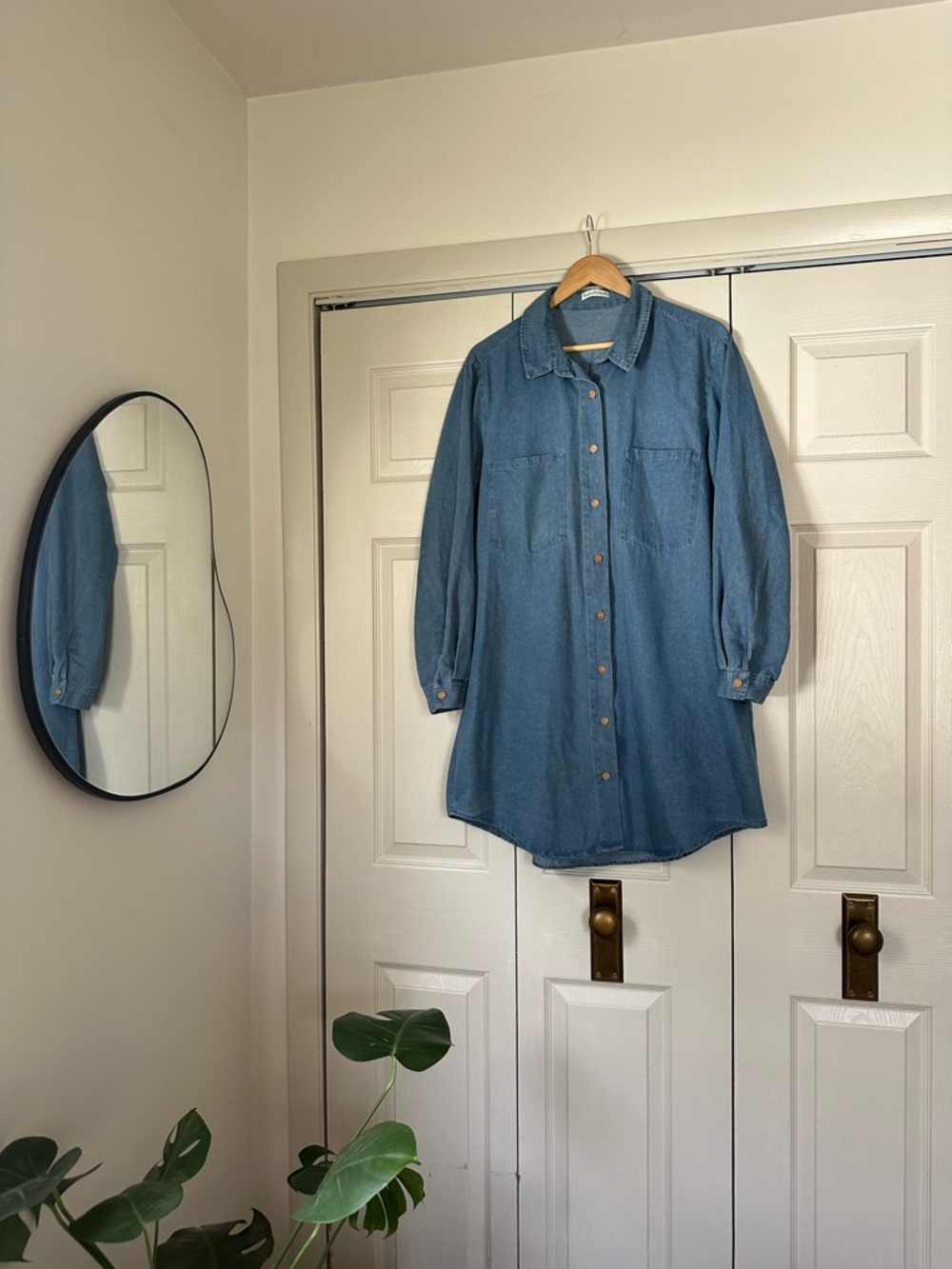 Kidsform Denim Button Down Shirt Dress